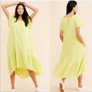 Maeve Selah Dress Womens XS Yellow Resort‎ Beach Coastal Grandma Boho Hippie